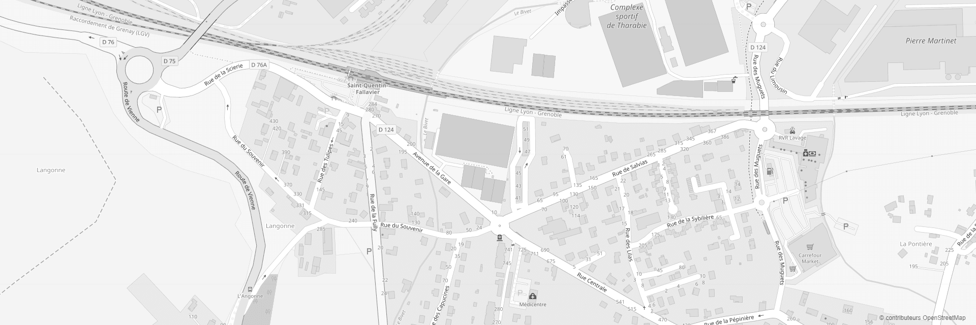 Plan d’accès à l’étude, rue des Salvias à Saint-Quentin-Fallavier